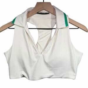 Crane Longline Collared V-Neck Sports Bra Crop Top Women's Size M 8-10